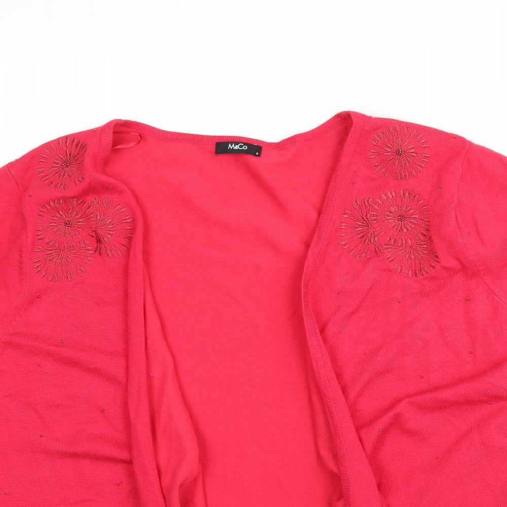 M&Co Womens Pink  Knit Cape Jumper Size 18  - Waterfall / Tie