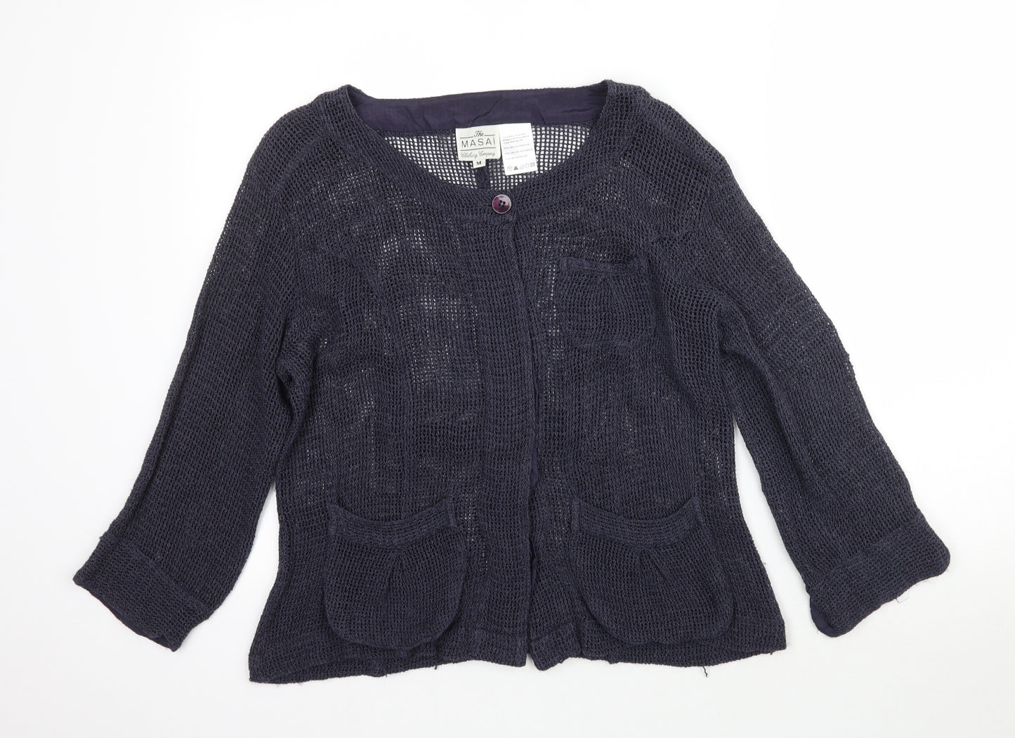The Masai Clothing Company Womens Blue  Knit Cardigan Jumper Size M
