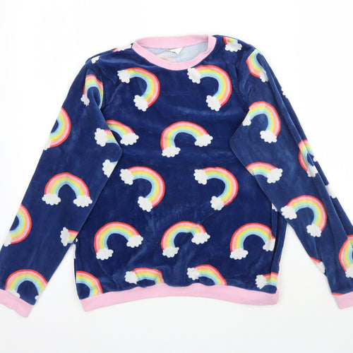 M&Co Girls Multicoloured Solid  Top Pyjama Top Size 11-12 Years  - Rainbows