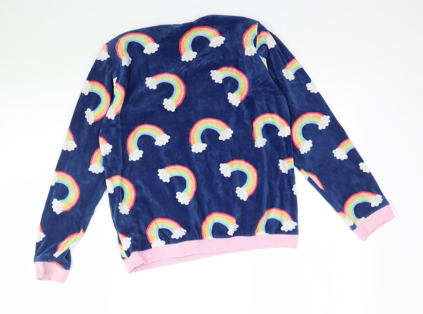 M&Co Girls Multicoloured Solid  Top Pyjama Top Size 11-12 Years  - Rainbows