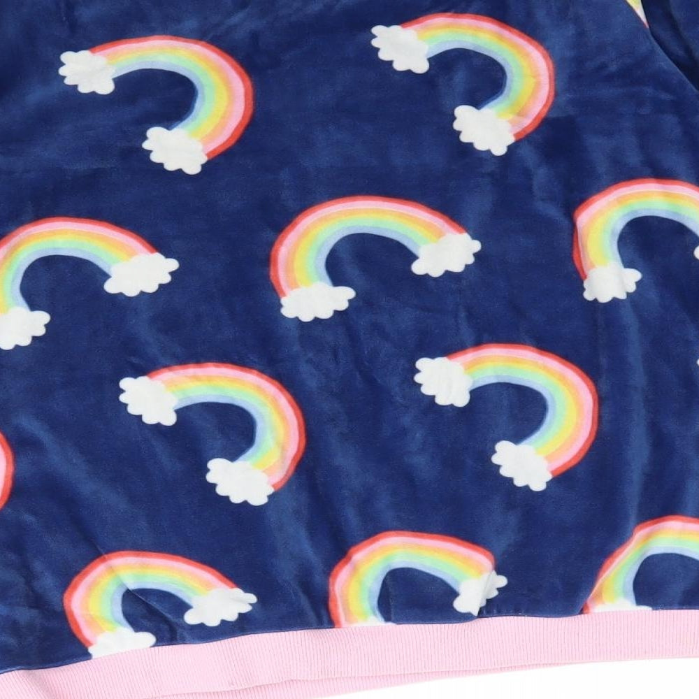 M&Co Girls Multicoloured Solid  Top Pyjama Top Size 11-12 Years  - Rainbows