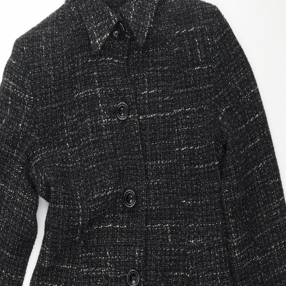 Preworn Womens Black   Trench Coat Coat Size M
