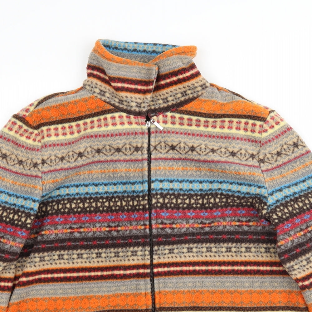 Julipa Womens Multicoloured Fair Isle Fleece Full Zip Sweatshirt Size 12