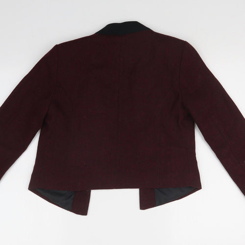 Nam & Co. Womens Red Chevron  Jacket Blazer Size 10