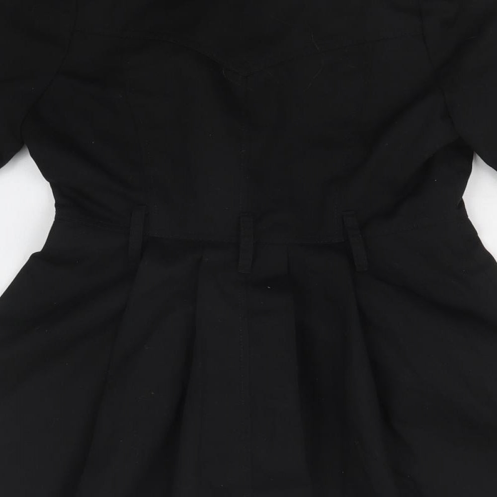 F&F Girls Black   Overcoat Coat Size 9-10 Years