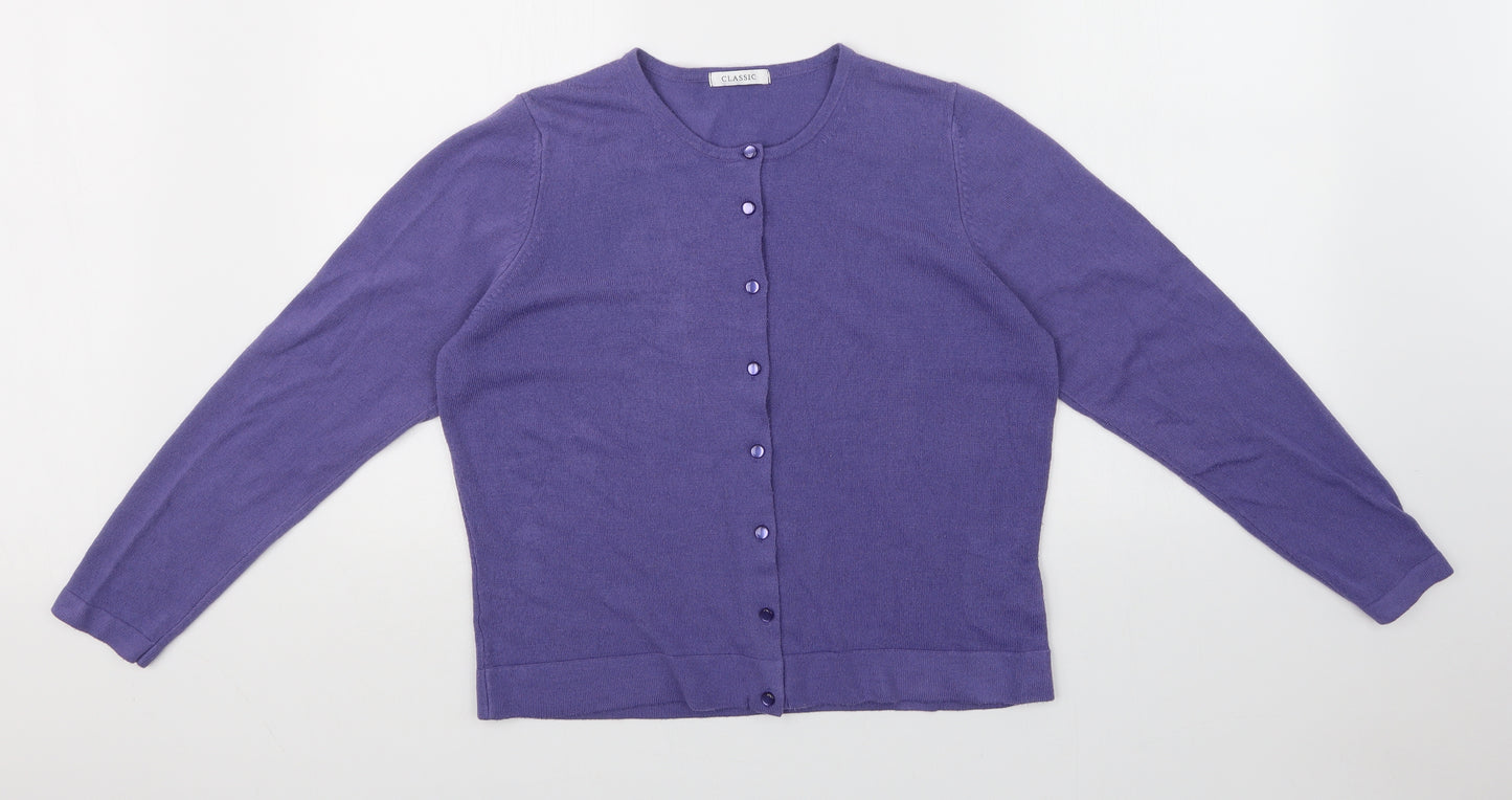 M&S Womens Purple   Cardigan Jumper Size 14
