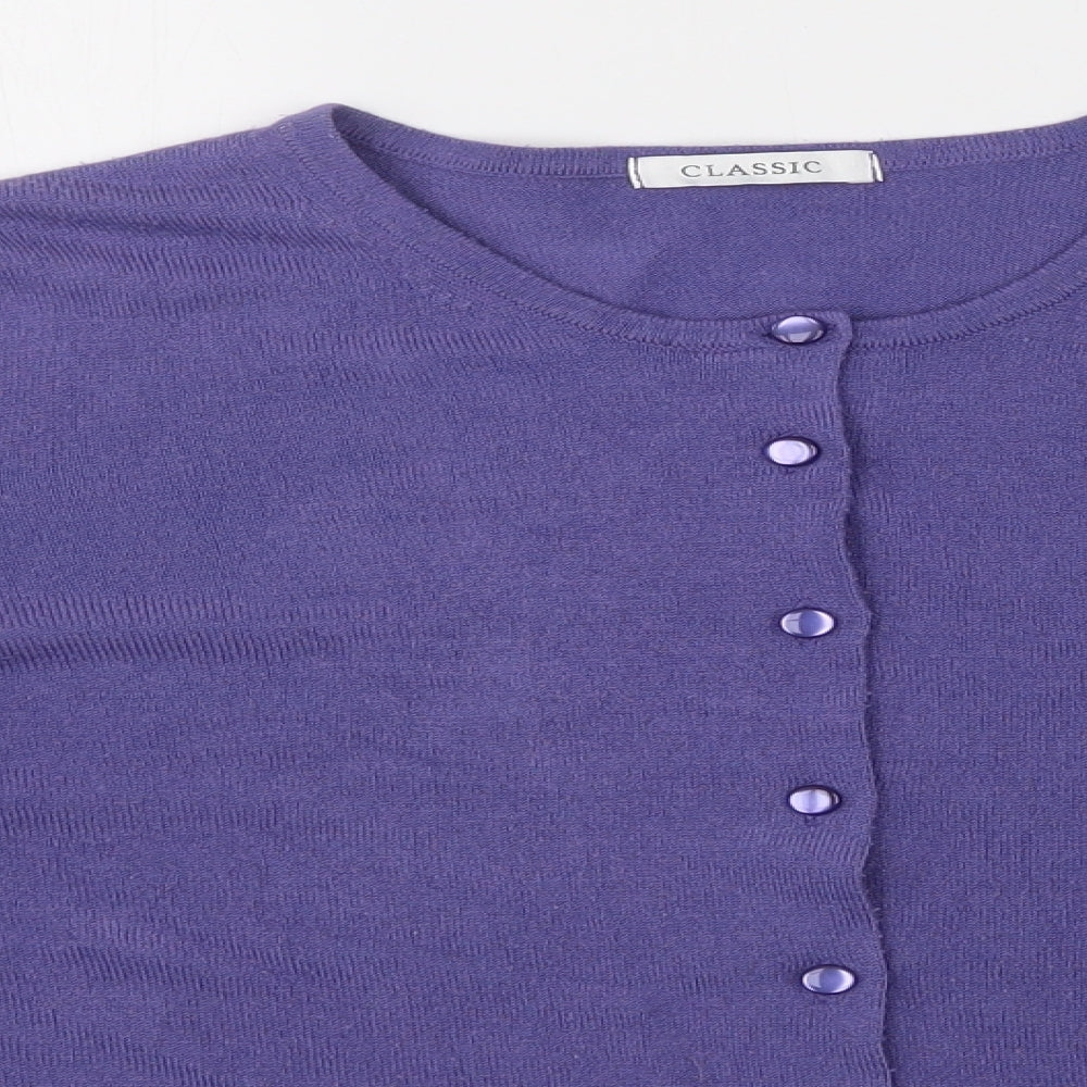 M&S Womens Purple   Cardigan Jumper Size 14