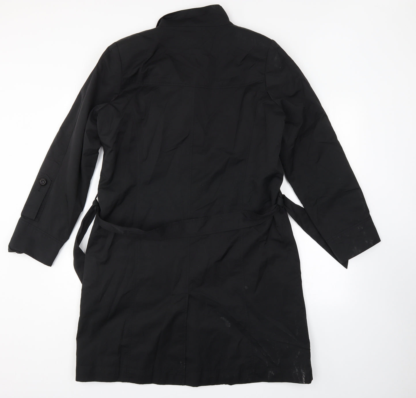 Evans Womens Black   Trench Coat Coat Size 16