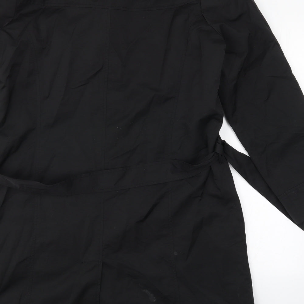 Evans Womens Black   Trench Coat Coat Size 16