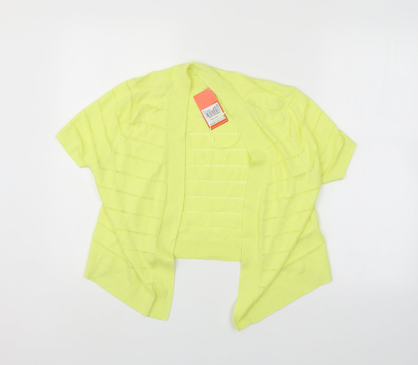 TU Womens Yellow Striped  Shrug Jumper Size 14