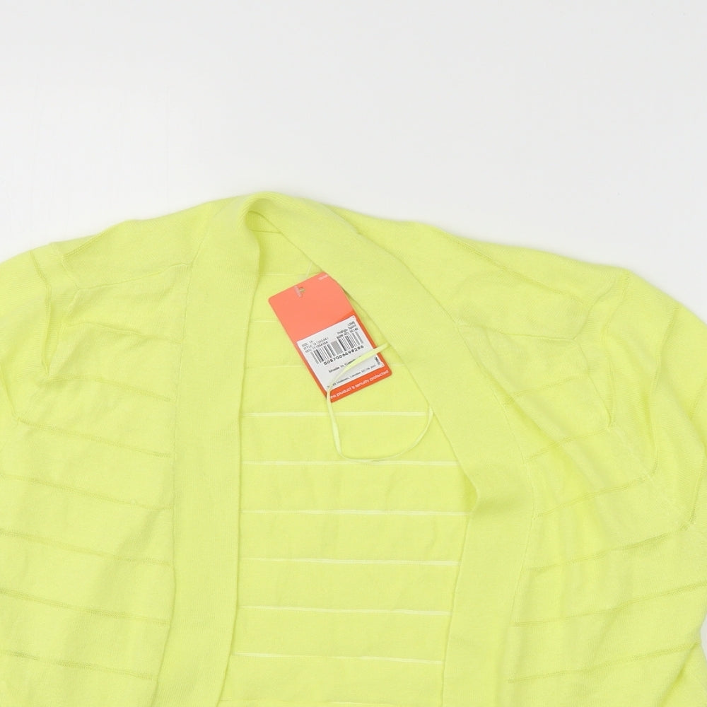 TU Womens Yellow Striped  Shrug Jumper Size 14
