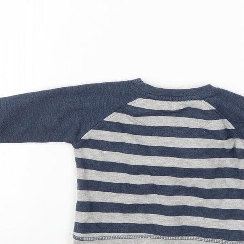 Little Rebel Boys Blue Striped  Pullover Jumper Size 9-12 Months