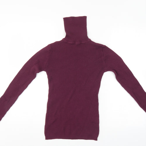 Select Womens Purple Striped  Pullover Jumper Size 8