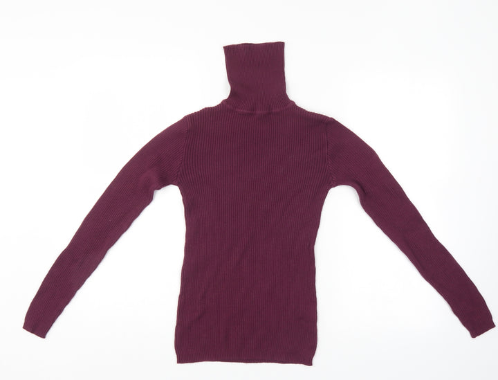 Select Womens Purple Striped Pullover Jumper Size 8