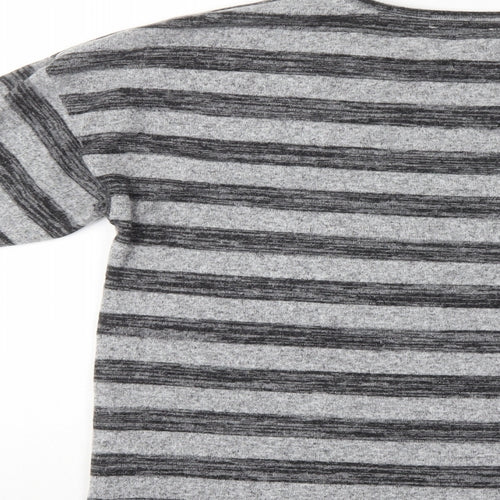 Papaya Womens Grey Striped  Pullover Jumper Size M