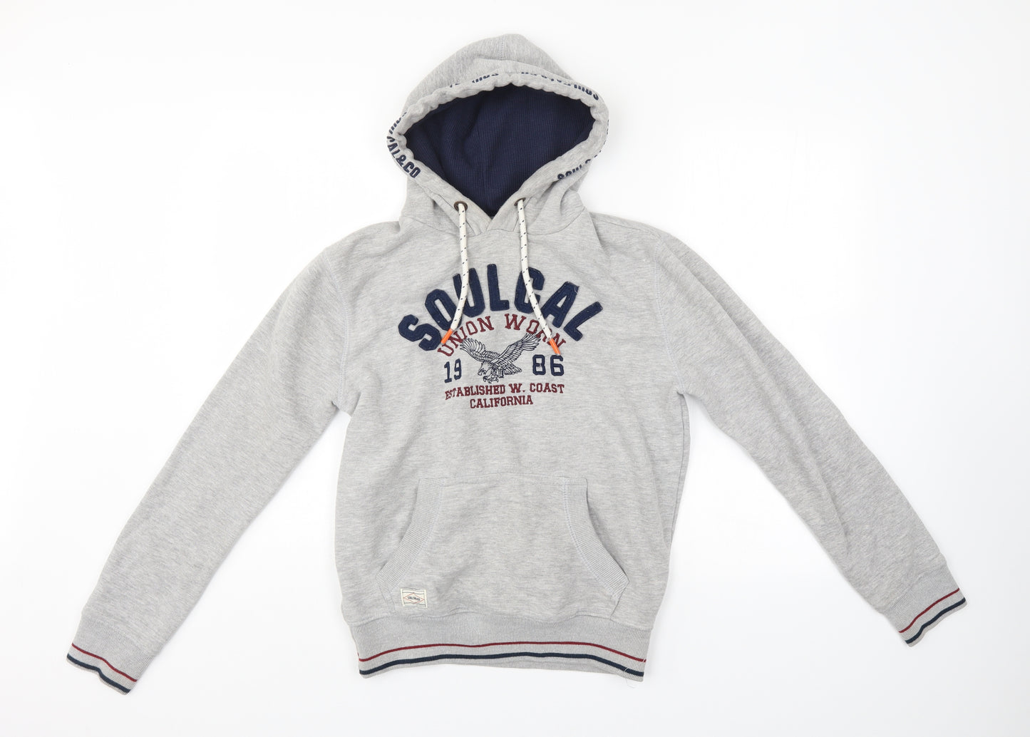 SoulCal&Co Mens Grey   Pullover Hoodie Size S