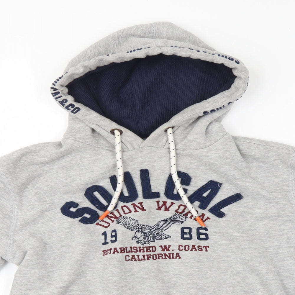 SoulCal&Co Mens Grey   Pullover Hoodie Size S