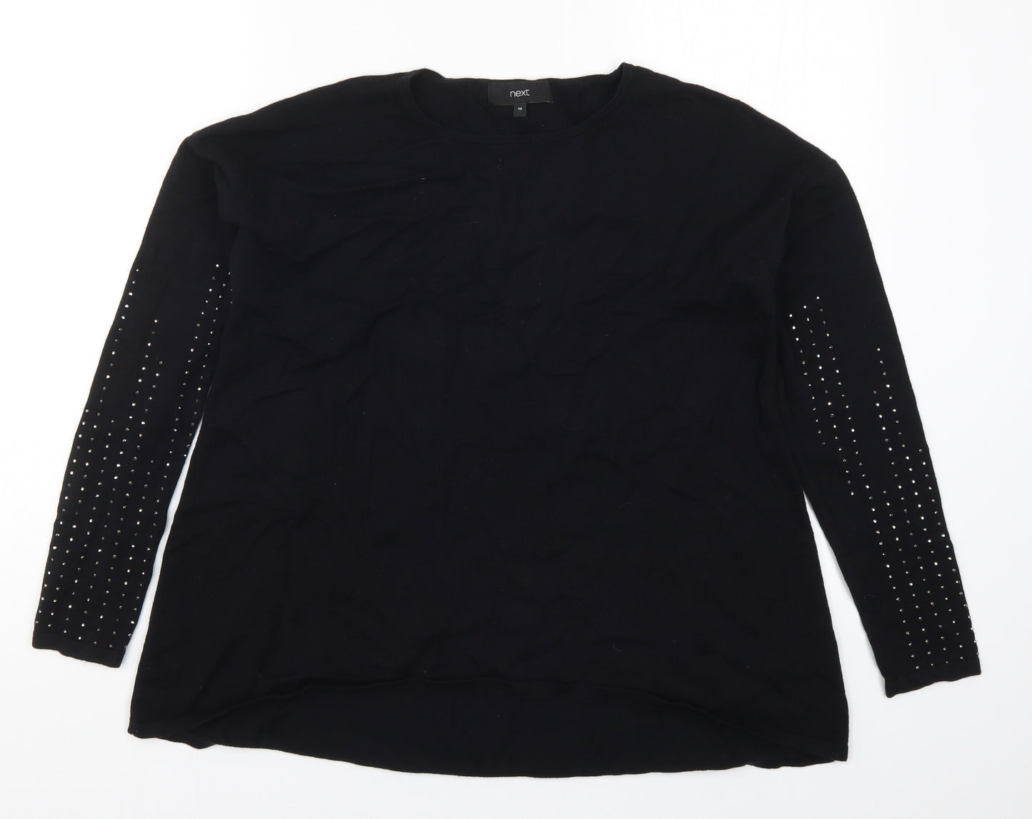 NEXT Womens Black  Knit Pullover Jumper Size 10