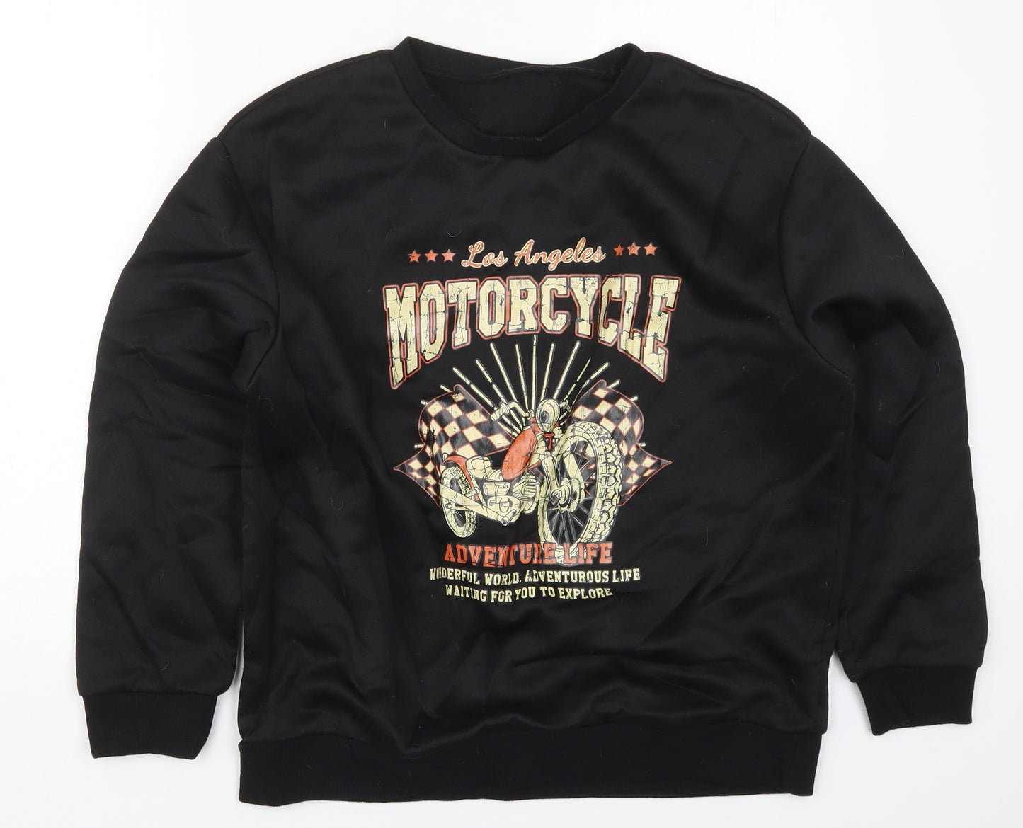 SheIn Womens Black   Pullover Sweatshirt Size 12  - Los Angeles Motorcycle