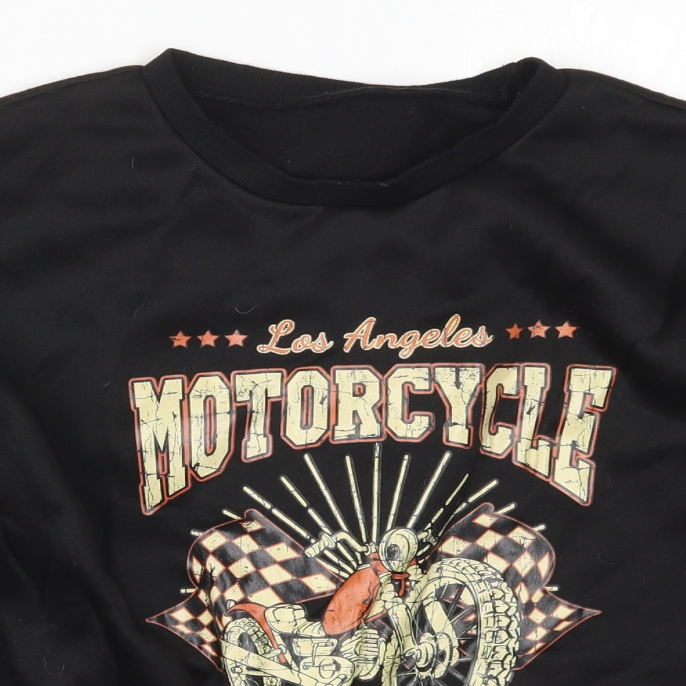 SheIn Womens Black   Pullover Sweatshirt Size 12  - Los Angeles Motorcycle