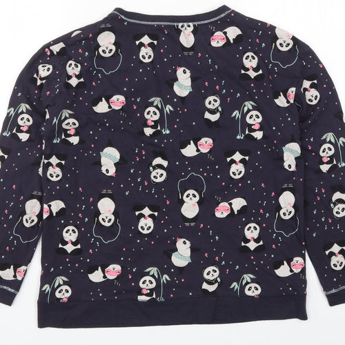 George Womens Blue Solid  Top Pyjama Top Size 8  - Pandas