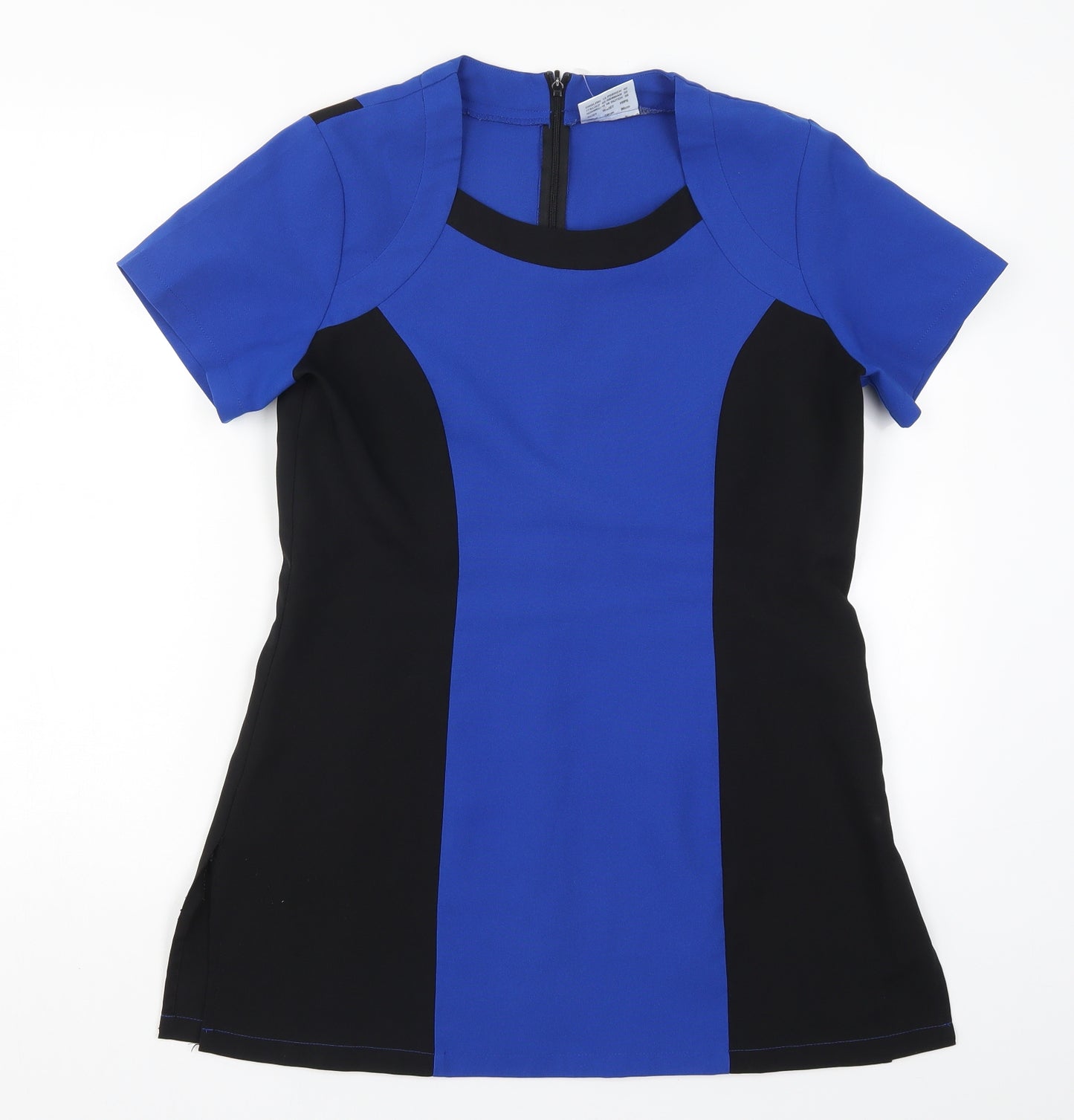 Simon Jersey Womens Blue Colourblock  Basic T-Shirt Size 12