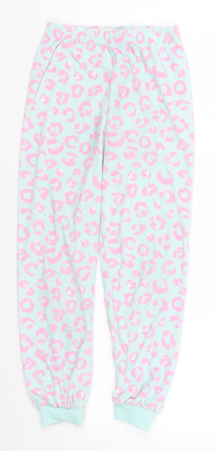 Primark Girls Blue Animal Print Sweatpants Trousers Size 8-9 Years - Pink Pyjamas