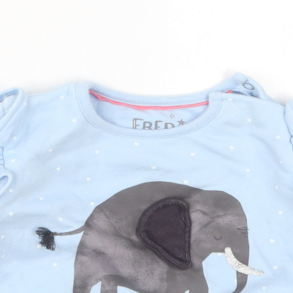 Fred & Flo Girls Black Polka Dot  Basic T-Shirt Size 3-6 Months  - Elephant Don't Forget I Love You
