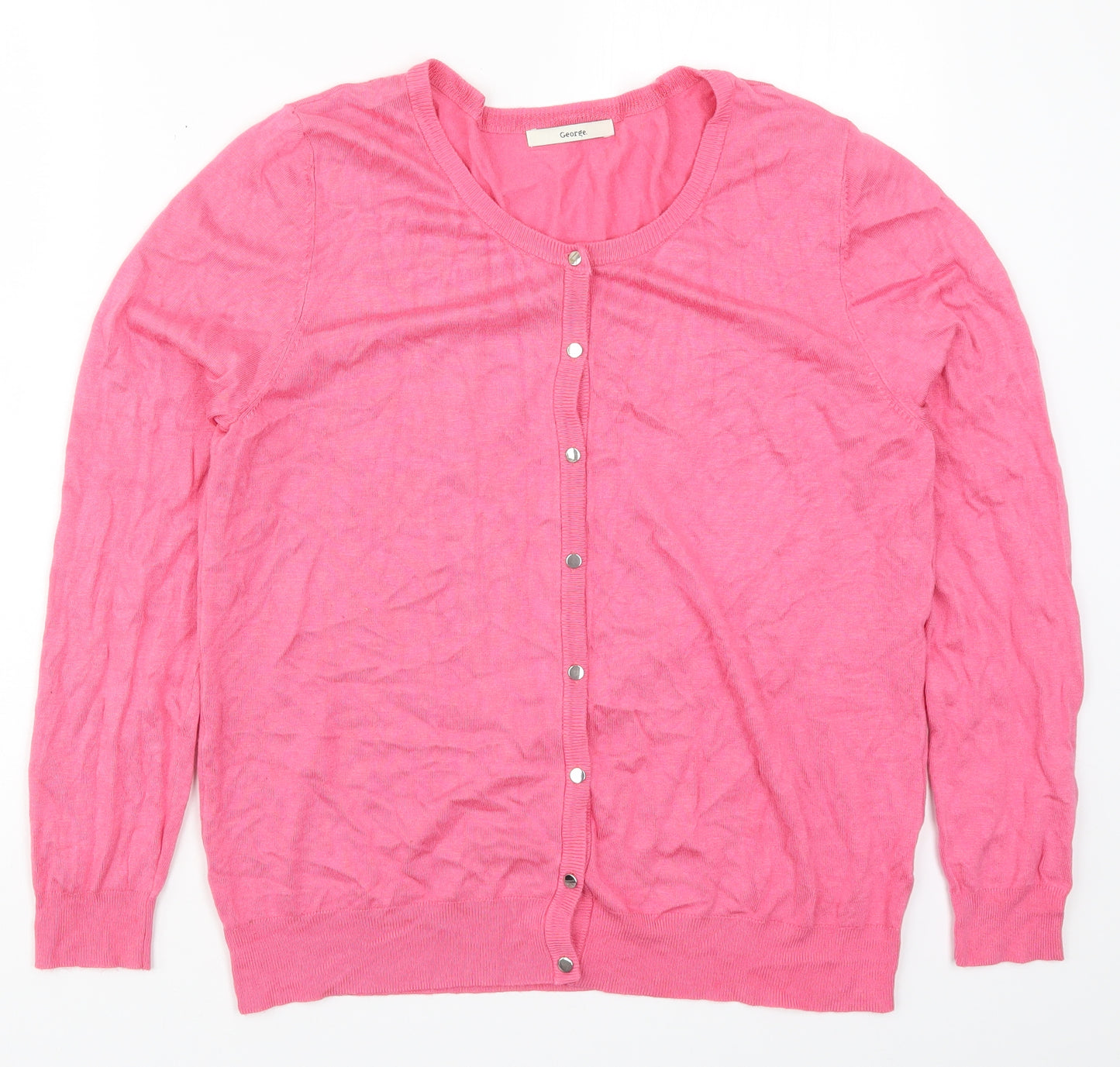 George Womens Pink  Knit Cardigan Jumper Size 16