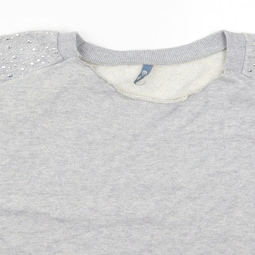 Evie Womens Grey   Pullover Sweatshirt Size 10
