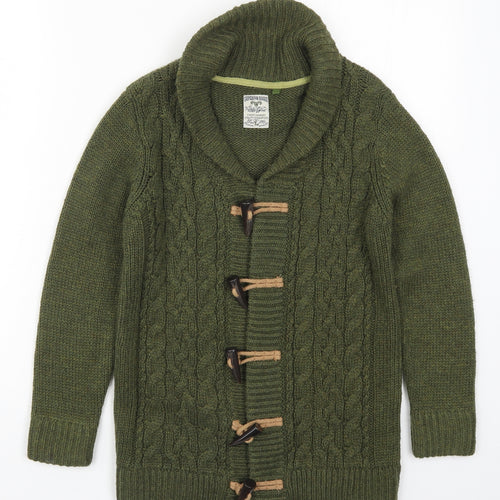 TU Boys Green  Knit Cardigan Jumper Size 9 Years