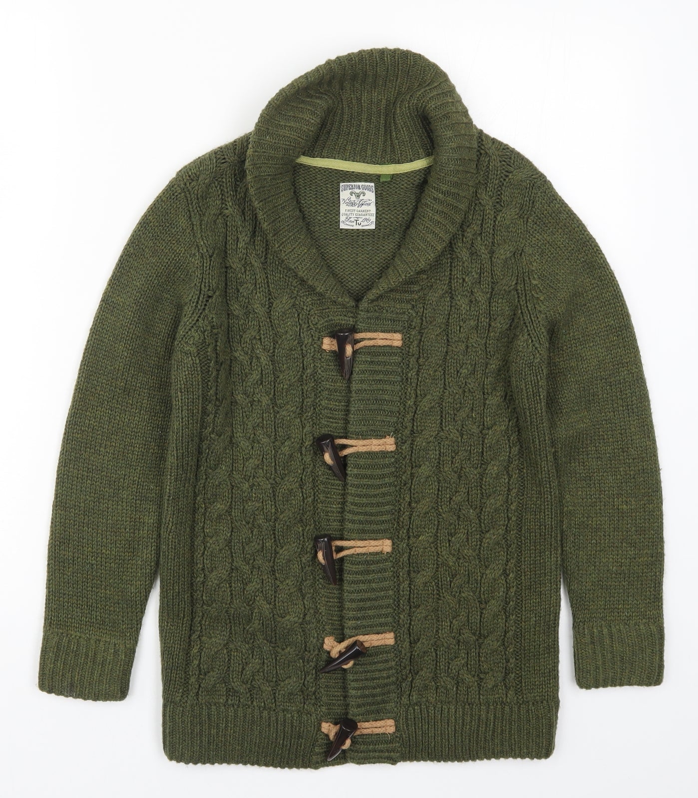TU Boys Green  Knit Cardigan Jumper Size 9 Years