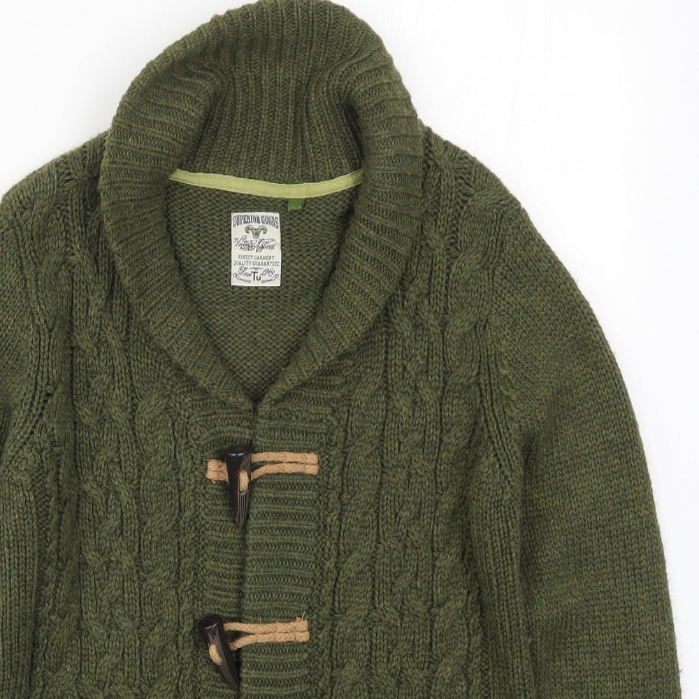 TU Boys Green  Knit Cardigan Jumper Size 9 Years
