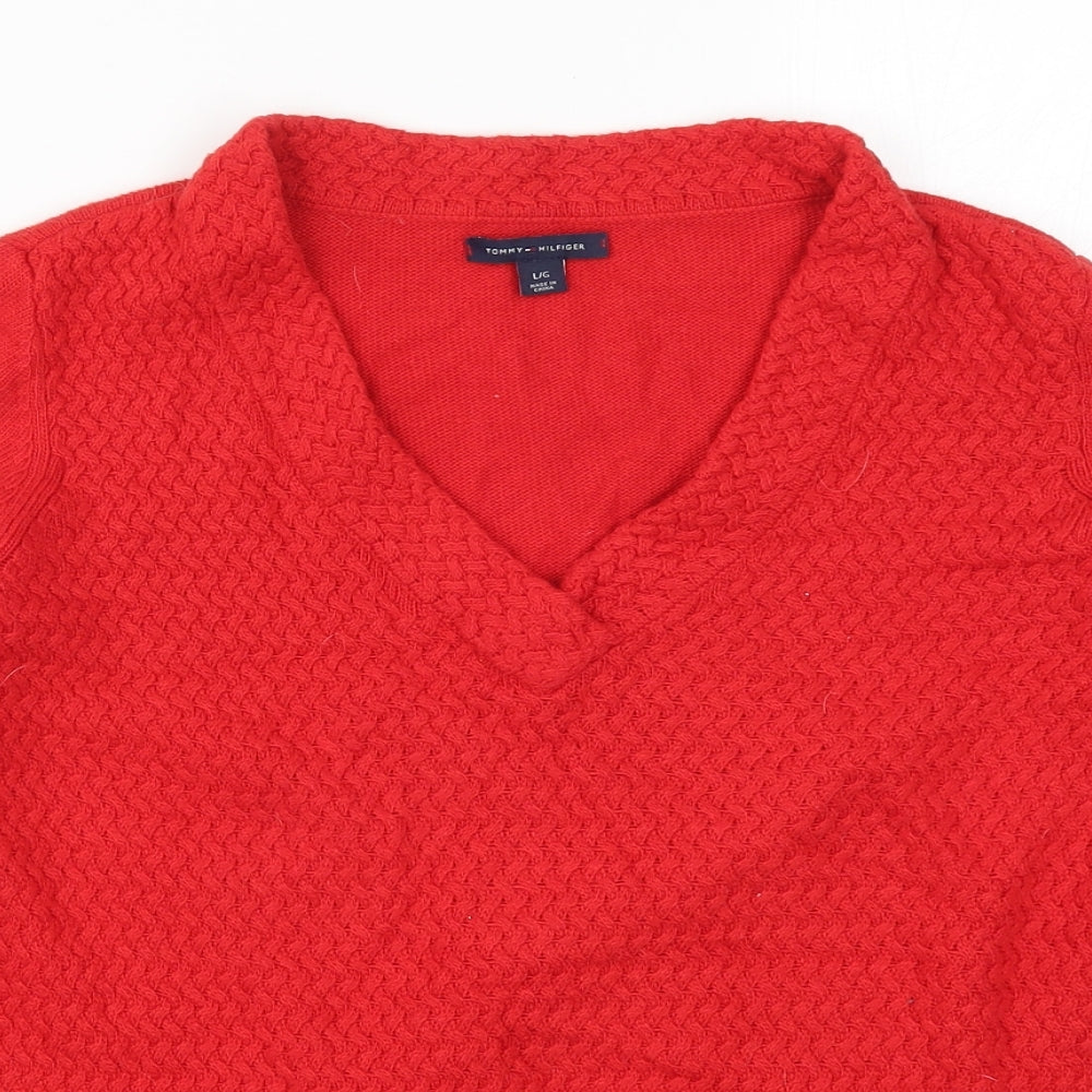 Tommy Hilfiger Womens Red  Knit Pullover Jumper Size L