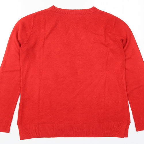 Marks and Spencer Womens Red  Knit Pullover Jumper Size 10