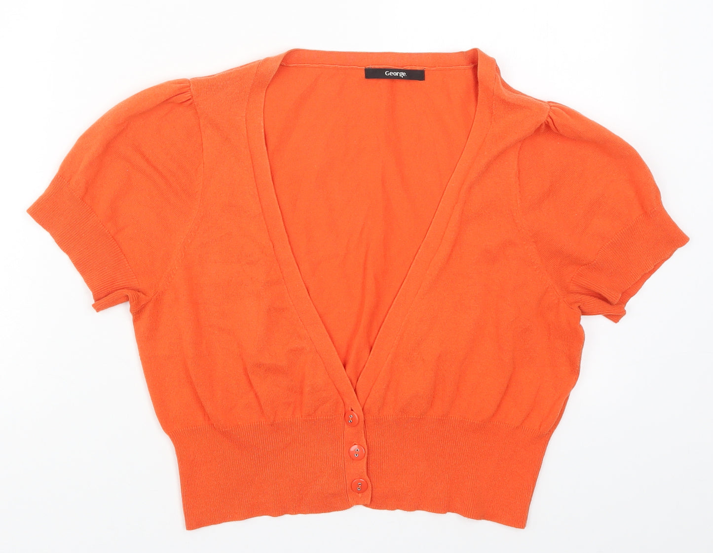 George Womens Orange  Knit Cardigan Jumper Size 14