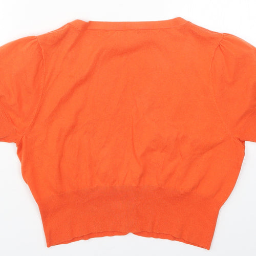 George Womens Orange  Knit Cardigan Jumper Size 14