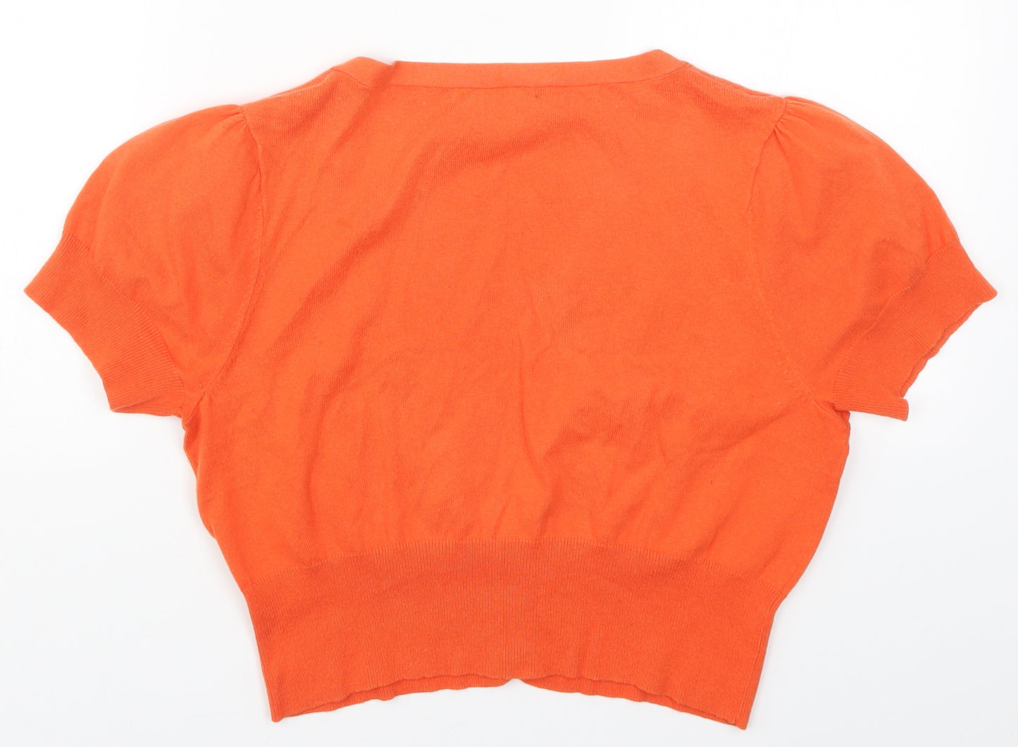 George Womens Orange  Knit Cardigan Jumper Size 14