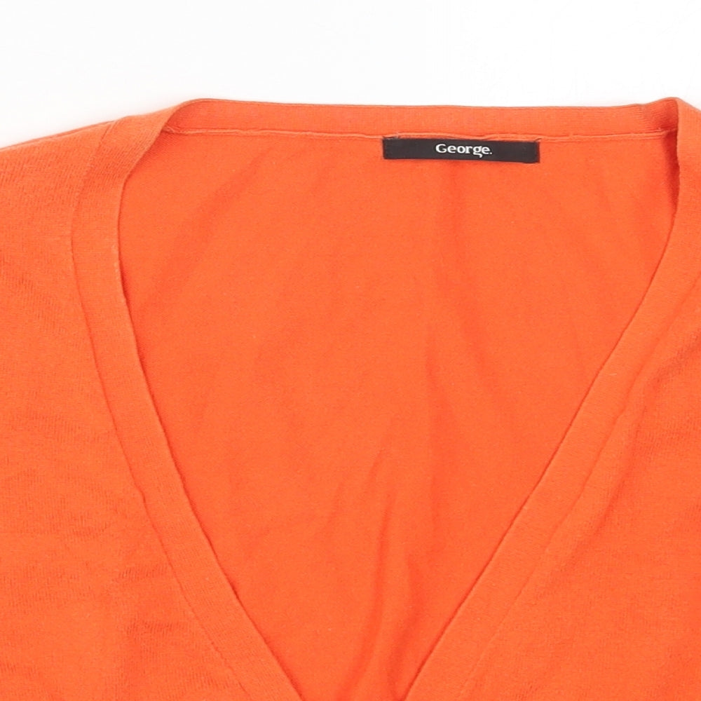 George Womens Orange  Knit Cardigan Jumper Size 14