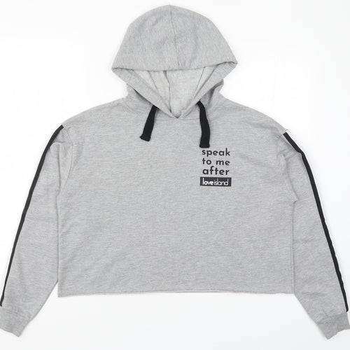 Primark Womens Grey   Pullover Hoodie Size 12  - Speak to me after Love Island