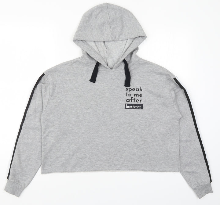 Primark Womens Grey Pullover Hoodie Size 12 - Speak to me after Love Island