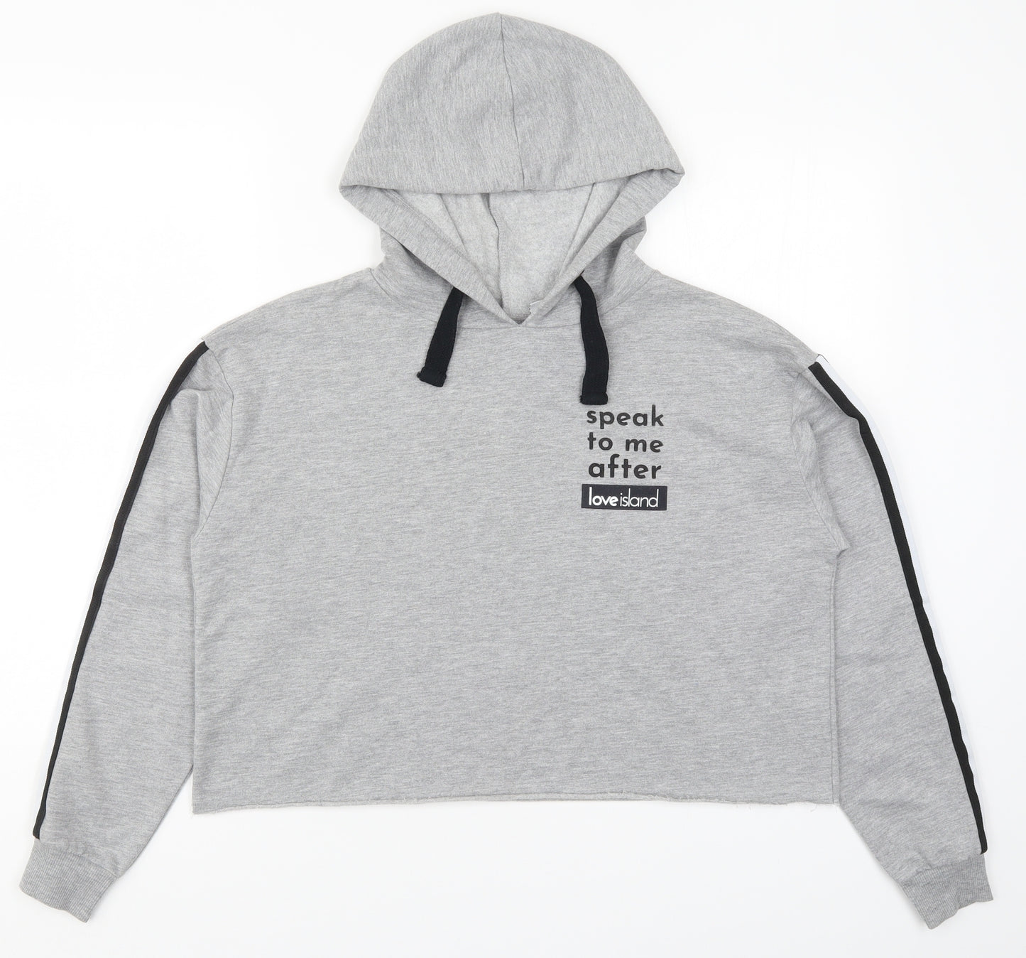 Primark Womens Grey   Pullover Hoodie Size 12  - Speak to me after Love Island