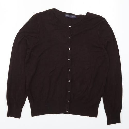 Marks and Spencer Womens Brown  Knit Cardigan Jumper Size 14