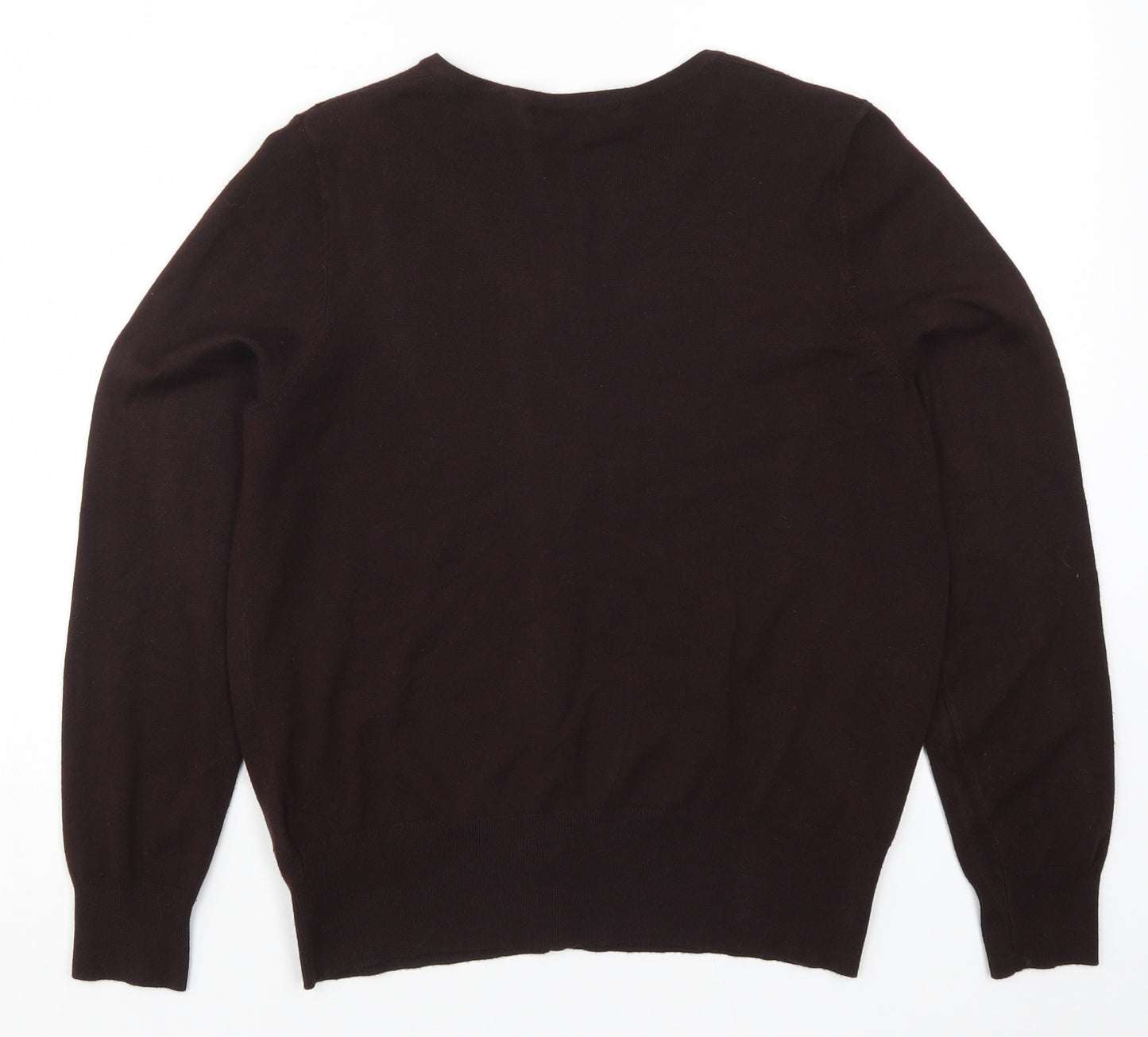Marks and Spencer Womens Brown  Knit Cardigan Jumper Size 14