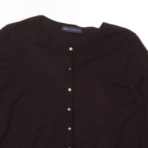 Marks and Spencer Womens Brown  Knit Cardigan Jumper Size 14