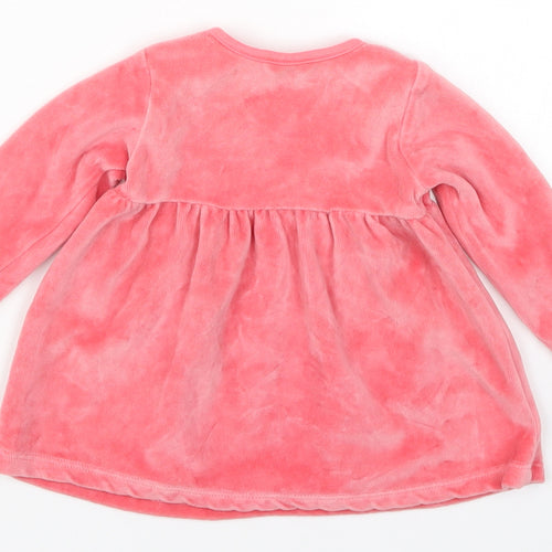 M&Co Girls Pink   Skater Dress  Size 9-12 Months