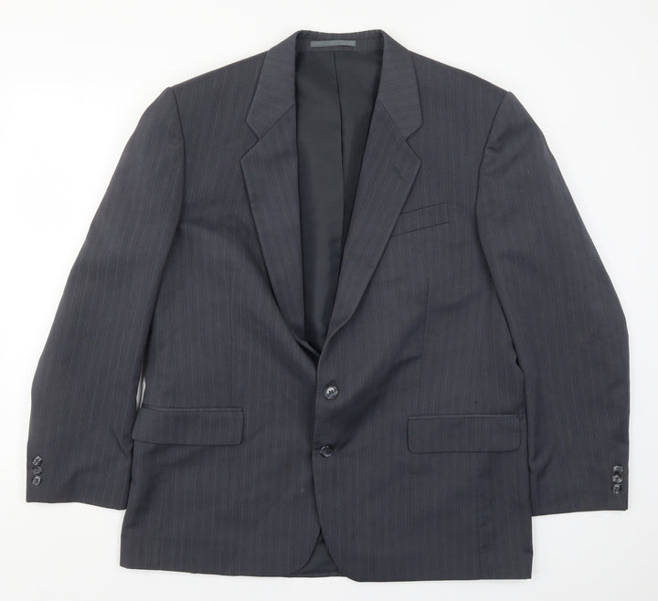 Greenwoods Mens Grey Striped Jacket Suit Jacket Size 44