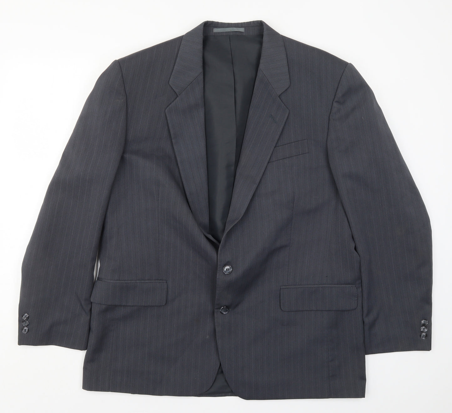 Greenwoods Mens Grey Striped  Jacket Suit Jacket Size 44
