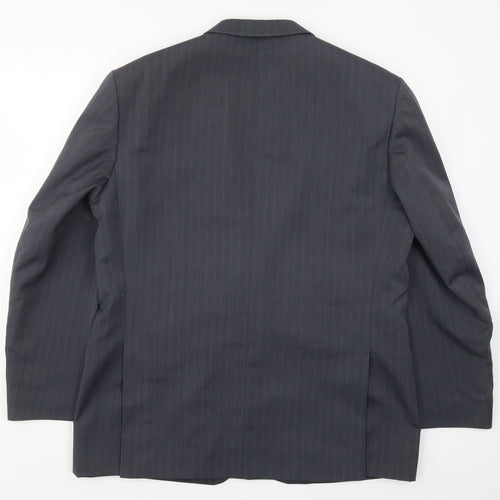 Greenwoods Mens Grey Striped  Jacket Suit Jacket Size 44