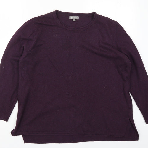 First Avenue Womens Purple  Knit Pullover Jumper Size XL